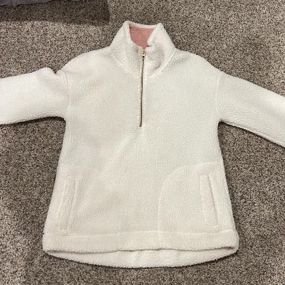 Old navy white quarter-zip sherpa pullover - Picture 2 of 3